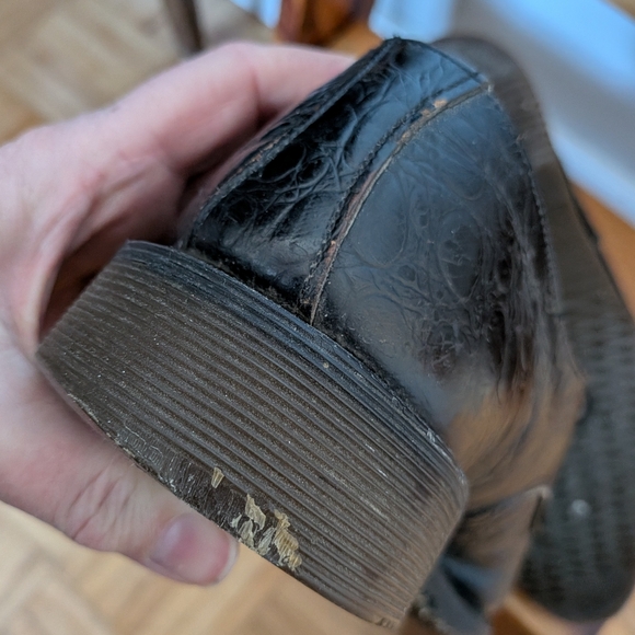 Made in England Vintage 80s Dr Marten Leather Croc Embossed Pointed Toe - Picture 5 of 5